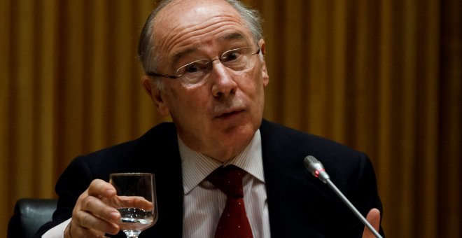 Rodrigo Rato, en la comisión parlamentaria sobre la crisis financiera, en la sesión en la que dijo "¡Es el mercado, amigo!". REUTERS