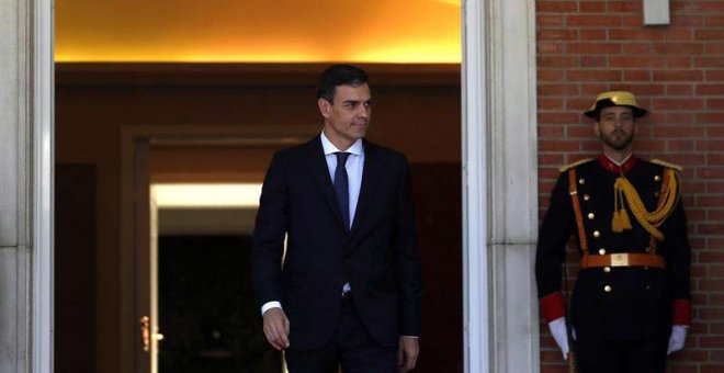 El presidente del Gobierno, Pedro Sánchez, en el palacio de La Moncloa. (JAVIER LIZÓN | EFE)