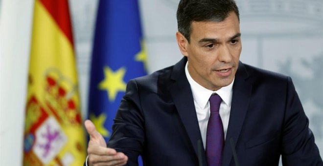 Pedro Sánchez durante la rueda de prensa después del último Consejo de Ministros antes del parón de verano | Foto: EFE