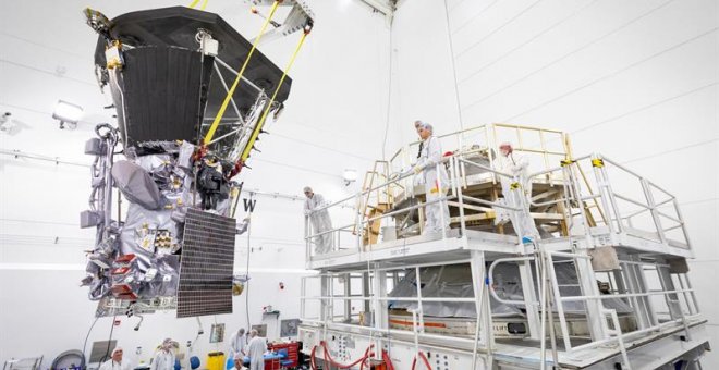 Fotografía del 11 de julio de 2018, cedida por la NASA, donde se observa la Sonda Solar Parker, creada por el Laboratorio de Física Aplicada de la Universidad Johns Hopkins de Maryland. Foto: EFE