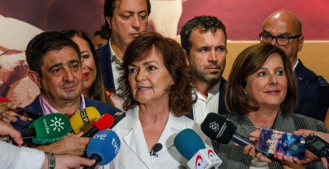 Carmen Calvo durante la visita al Museo Íbero de Jaén | EFE