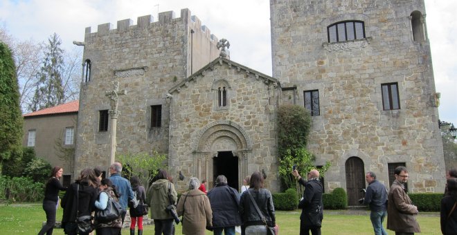 Fachada del Pazo de Meirás, apropiado por la familia Franco, en Sada, A Coruña. / Europa Press