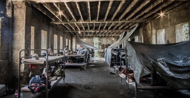 Edificio abandonado ubicado en Bihac, Bosnia, donde se han instalado 3.000 refugiados. MSF/Kamila Stepien