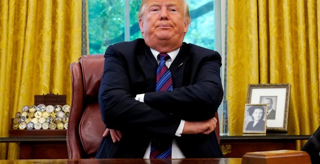 El presidente de EEUU, Donald Trump, en el despacho oval de la Casa Blanca. REUTERS/Kevin Lamarque