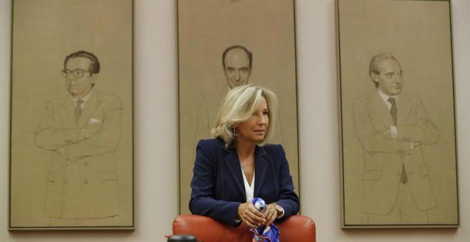 María Dolores Dancausa durante su comparecencia en el Congreso. (JUAN CARLOS HIDALGO | EFE)