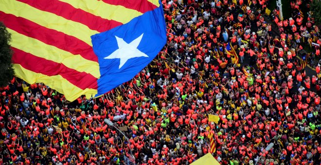 Imagen de la manifestación de la Diada, en Barcelona. REUTERS