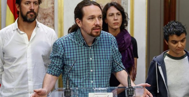 Pablo Iglesias en rueda de prensa en el Congreso / Archivo.EFE