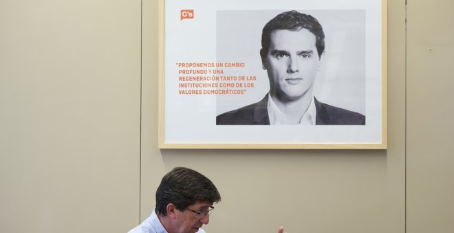 Juan Marín, presidente de Ciudadanos en Andalucía, retratado por Laura León