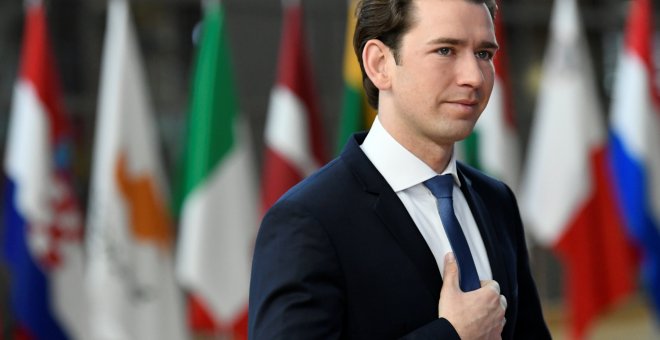 El canciller austriaco, Sebastian Kurz, llega a la cumbre de líderes de la Unión Europea en Bruselas de octubre de 2018. Reuters