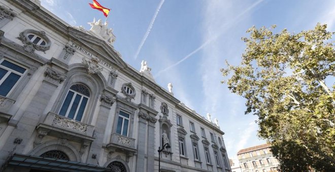 02/11/2018.- Vista de la fachada del Tribunal Supremo hoy, 2 de noviembre, donde la Fiscalía y la Abogacía del Estado presentarán sus escritos provisionales de acusación en la causa del proceso soberanista catalán, después de que haya trascendido que el ó