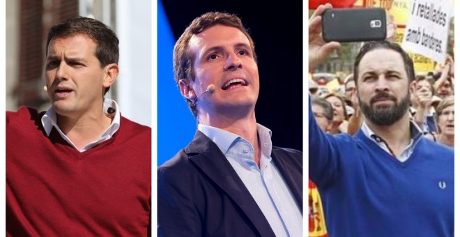 Albert Rivera, Pablo Casado y Santiago Abascal