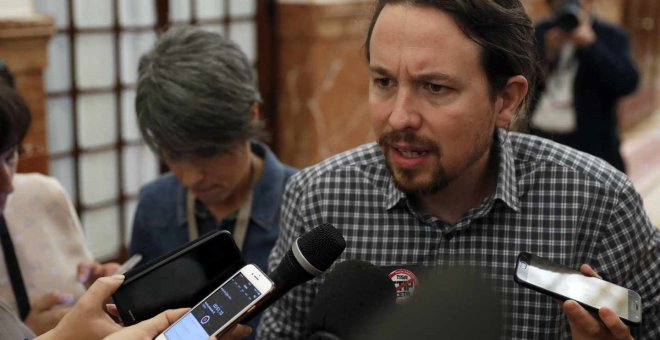 Pablo Iglesias en el Congreso de los Diputados.- EFE