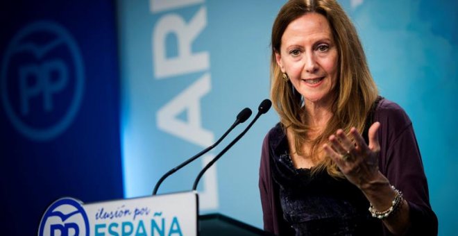 a vicesecretaria general de Comunicación del Partido Popular, Marta González, en la rueda de prensa tras la reunión del Comité de Dirección, esta mañana en Madrid - EFE/Luca