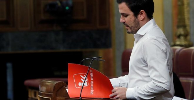 El líder de Izquierda Unida, Alberto Garzón, en el Congreso / EFE