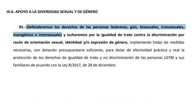 Fragmento del acuerdo programático entre PP y CS