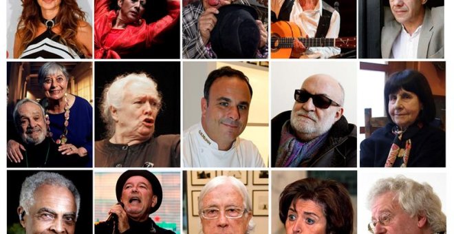 La actriz Penélope Cruz, la bailaora Manuela Carrasco,el artista de circo Tortell Poltrona,el guitarrista Pepe Habichuela,el director de teatro Lluís Pasqual,el escenógrafo Ezio Frigerio y la figurinista Franca Squarciapino,la actriz Margarita Lozano,el c