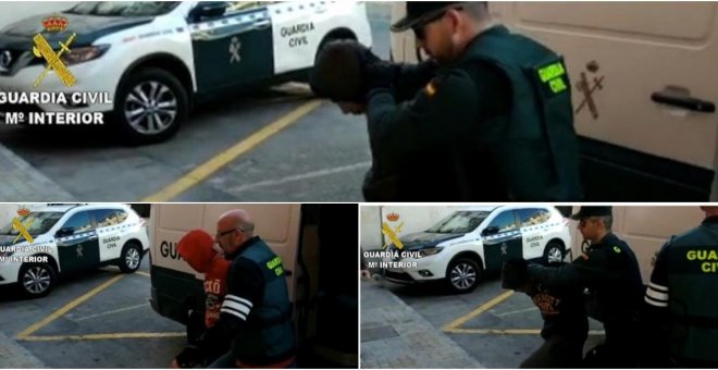 Algunos de los detenidos en Alicante por la violación de una joven de 19 años. Fotos cedidas por la Guardia Civil. EFE