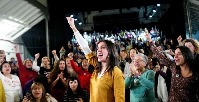 Irene Montero durante el acto feminista 'La vida, en el centro' / Daniel Gago - Podemos