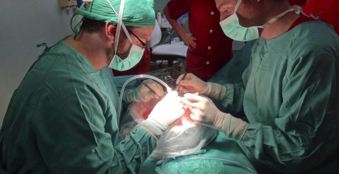 Fotografía facilitada por el hospital de La Paz del primer trasplante pulmonar infantil. EFE/Archivo