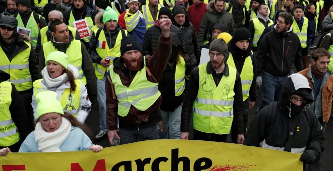 Protesta de los chalecos amarillos en París por undécimo sábado consecutivo. REUTERS/Benoit Tessier