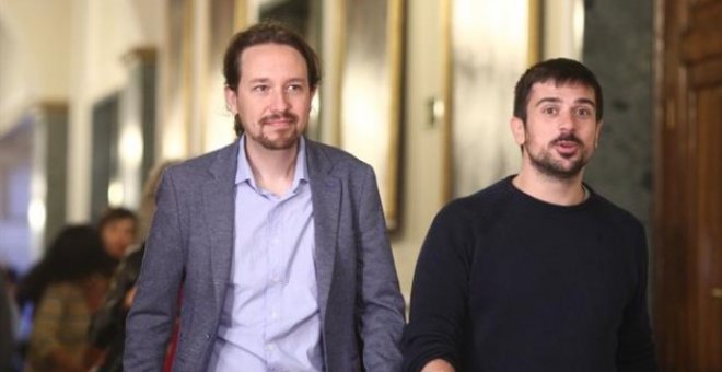 Pablo Iglesias y Ramón Espinar. Foto de archivo. EUROPA PRESS.