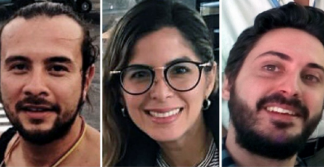 Los tres periodistas de la Agencia EFE detenidos en Caracas - Twitter de EFE