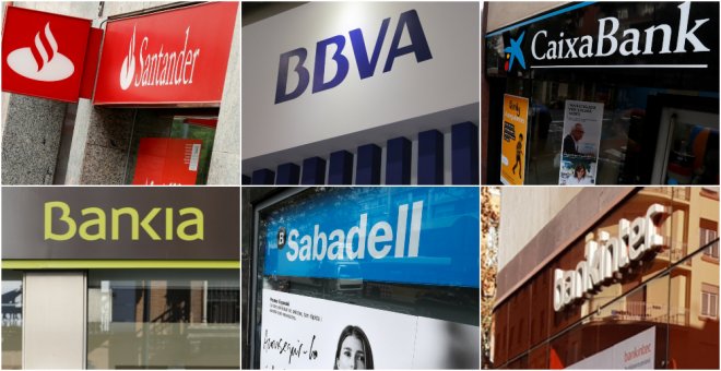 Oficinas de Banco Santander, BBVA, Caixabank, Bankia, Sabadell y Bankinter. EFE/REUTERS/E.P.