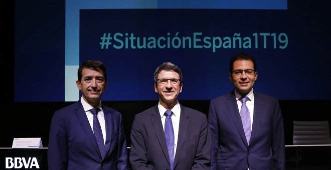 Rafael Doménech, Jorge Sicilia y Miguel Cardoso, de BBVA Research.