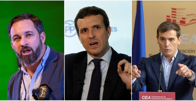 Abascal, Casado y Rivera. EFE