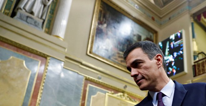 El presidente del Gobierno, Pedro Sánchez, a su llegada al Congreso para el debate de totalidad de los Presupuestos de 2019. REUTERS/Juan Medina