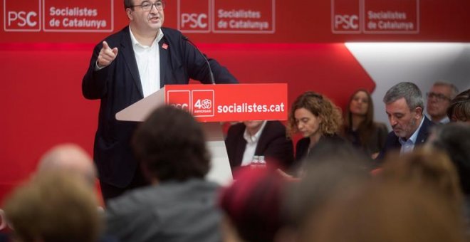 El primer secretario del PSC, Miquel Iceta, durante un Consell Nacional extraordinario del PSC para valorar el adelanto electoral de las generales al 28 de abril. EFE/Marta Pérez