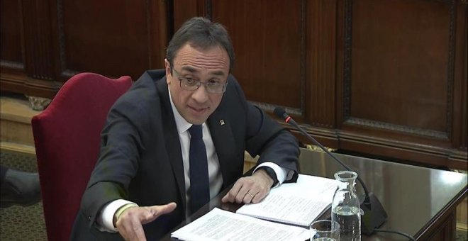 Captura de la señal institucional del Tribunal Supremo con la declaración del exconseller de Territori , Josep Rull. /EFE