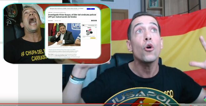 Jandro Lion, contando en su canal de YouTube que los miembros de Jusapol violaron el secreto ordenado por el juez para filtrarles el contenido de un registro en la sede de la UFP.