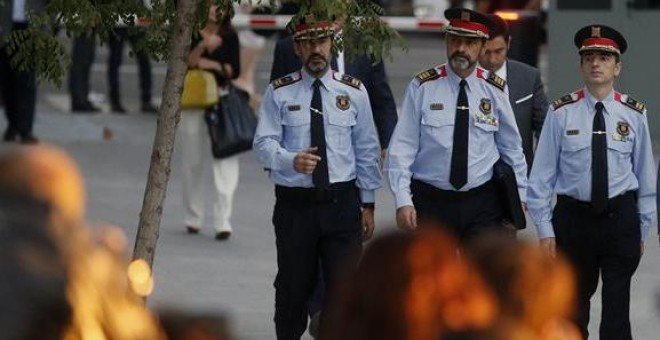 El cap dels Mossos d'Esquadra, Josep Lluís Trapero, durant la seva arribada a l'Audiència Nacional pr declarar davant la jutgessa Carmen Lamela com a investigat per sedició. EFE/Juan Carlos Hidalgo