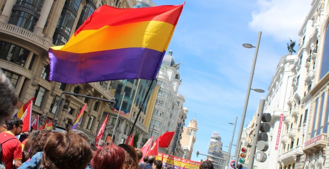 Imágen de la manifestación conmemorativa de la II República. 14/04/2019. PAOLA ARAGÓN