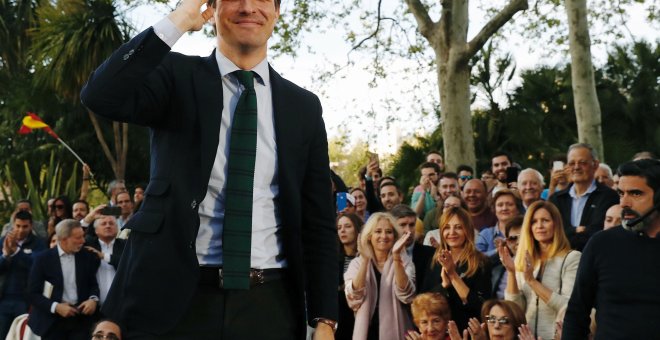 El presidente del PP, Pablo Casado.  EFE/J.P. Gandúl