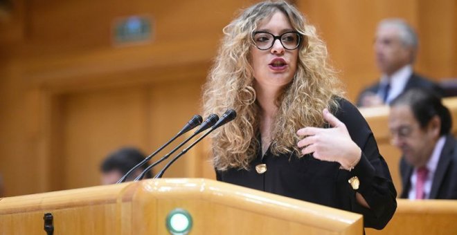 12/12/2018.- La senadora del PP, Esther Muñoz , durante su intervención en el Pleno del Senado donde tiene lugar una votación sobre la proposición de ley orgánica de reforma de la ley del Poder Judicial sobre medidas urgentes en aplicación del Pacto de Es