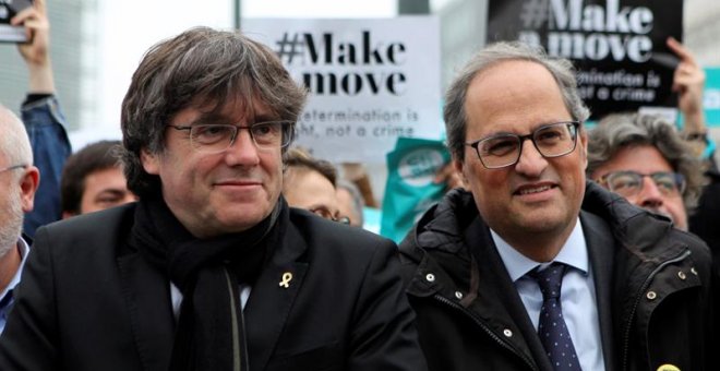 Puigdemont y Torra, hace unos días en Bruselas. EFE/Ana Belinchón