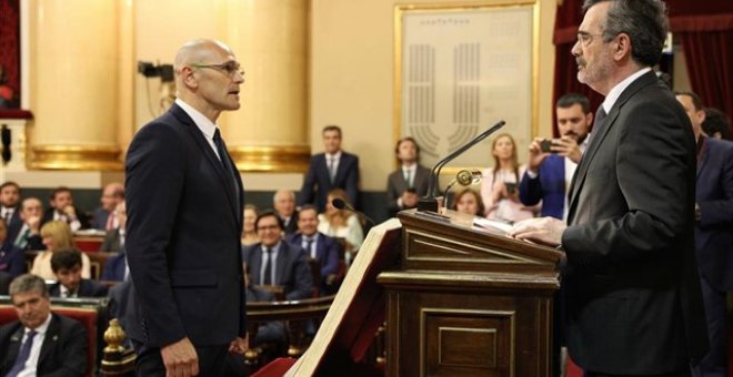 Raül Romeva y Manuel Cruz en el Senado. - EUROPA PRESS