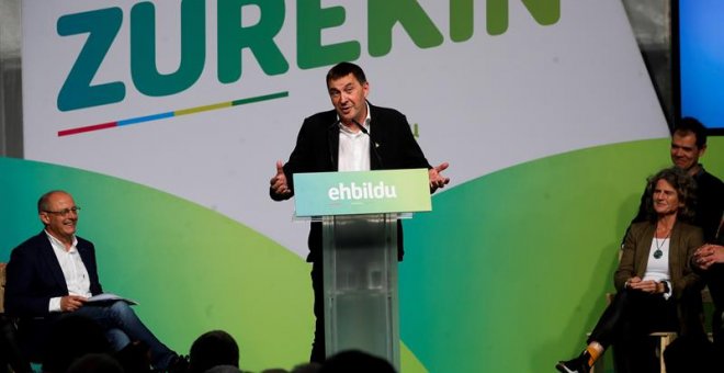 24/05/2019 - El coordinador general de EH Bildu, Arnaldo Otegi, durante el acto de cierre de la campaña electoral en San Sebastián | EFE/ Javier Etxezarreta