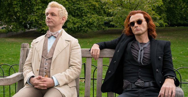 Michael Sheen y David Tennant protagonizan 'Buenos presagios'. /AMAZON PRIME VIDEO