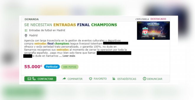 Entrada de reventa para la final de la Champions.