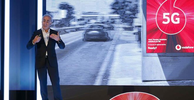 El presidente de Vodafone España, Antonio Coimbra, durante la presentación de los servicios 5G de la compañía en España. (PACO CAMPOS | EFE)