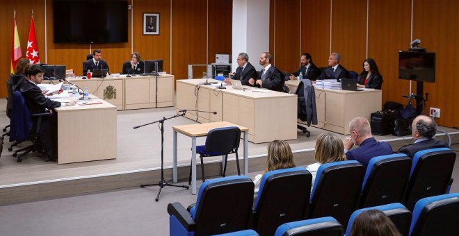 14/06/2019.- El Juzgado de lo Penal número 31 de Madrid inicia con las cuestiones previas el juicio por el supuesto delito de daños informáticos en el borrado de los discos duros de los ordenadores del extesorero del PP Luis Bárcenas. EFE/ Emilio Naranjo