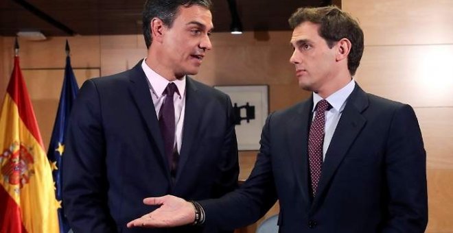 Albert Rivera con Pedro Sánchez, en su último encuentro. EFE/Archivo