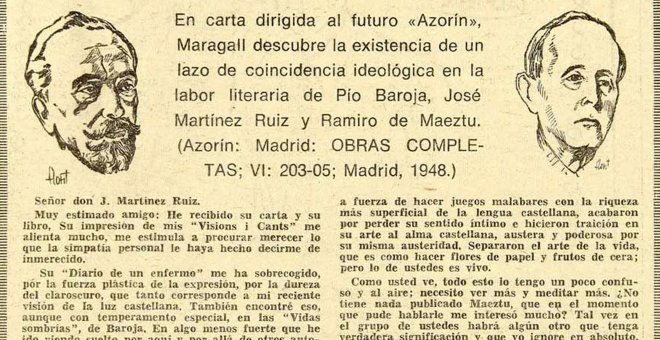 Transcripción de la carta de Maragall a Azorín el 1901