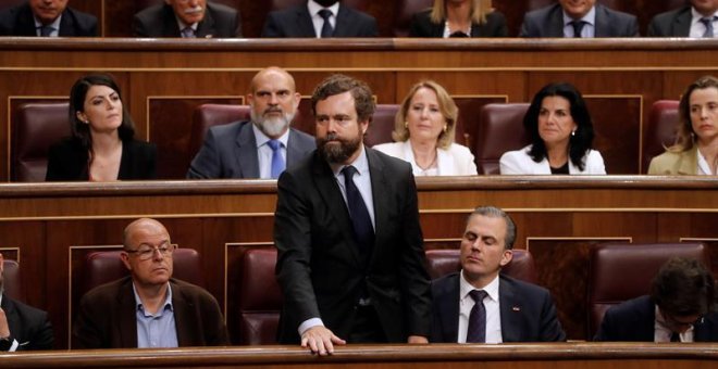 El portavoz de Vox en el Congreso, Iván Espinosa de los Monteros, en la Cámara Baja. EFE/Archivo