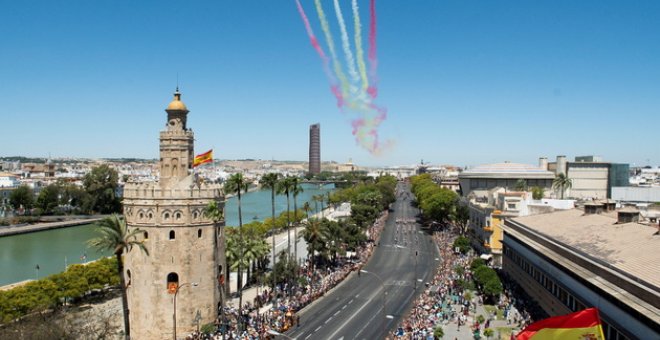 Imagen del último Día de las Fuerzas Armadas, en Sevilla. Casa Real