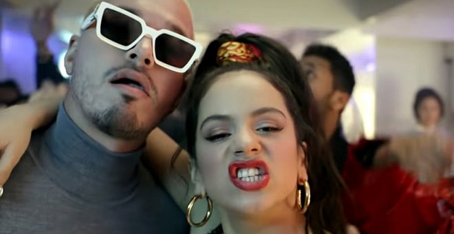 Rosalía y J Balvin en 'Con altura'