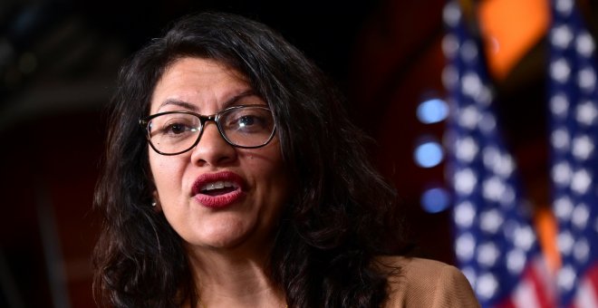 15.07.2019. / Rashida Tlaib habla durante la conferencia de Demócratas en el Congreso de Estados Unidos. REUTERS/Erin Scott